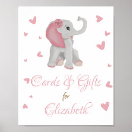 Blush Pink Elephant Gifts & Cards Kinderduschzeich Poster