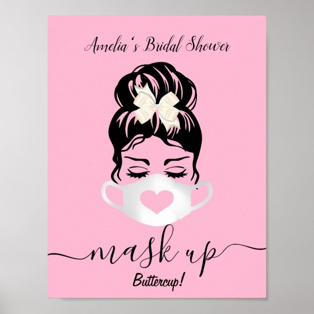 Blush Pink Face Maske Erforderliche Sicherheit soz Poster (Vorne)