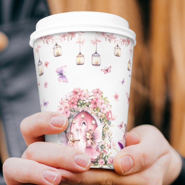 Blush Pink Faidies Blumengarten Geburtstagsparty Pappbecher (Von Creator hochgeladen)