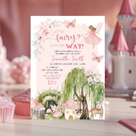 Blush Pink Fairy Enchanted Forest Baby Shower Einladung