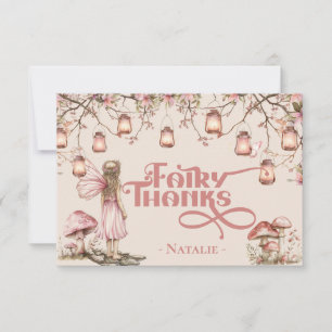 Blush Pink Fairy Erster Geburtstag Party Thema Cus Dankeskarte