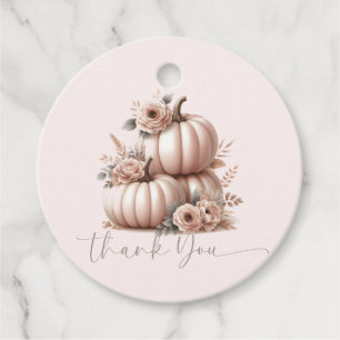 Blush Pink Fall Pumpkin danke Geschenkanhänger