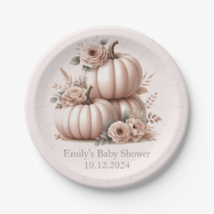 Blush Pink fallender Kürbis Baby Dusche Teller