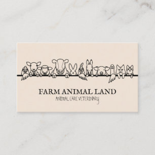 Blush Pink Farm Animal Watch Veterinary Visitenkarte