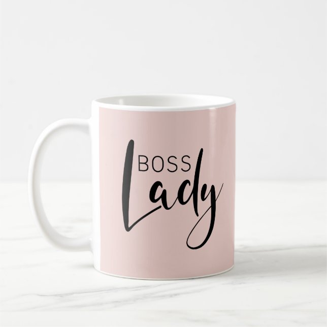 Blush Pink Feminine Boss Lady Kaffeetasse (Links)