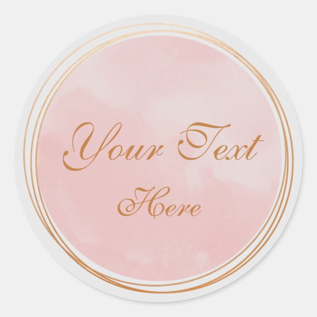 Blush Pink Feminine Logo-Vorlage Runder Aufkleber (Vorderseite)