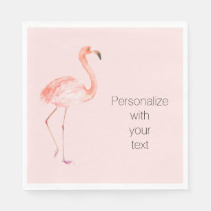 Blush Pink Flamingo Personalisiert Serviette