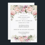Blush Pink Floral 16 . Geburtstag Party Einladung<br><div class="desc">Schöne und elegante 16 . Geburtstag Party Einladung. Rose in Rosa sind in weißen Hydrangea-Blume und im Grünen eingebettet. Hübsche und weibliche Blumenränder. Der Text ist eine Kombination aus aufrechten und kursiven Schriftart. Einfach anzupassen.</div>