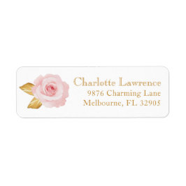 Blush Pink Floral Address Label - Elegante Hochzei
