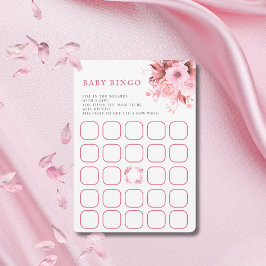 Blush Pink Floral Baby Dusche Bingo Spiel Einladung