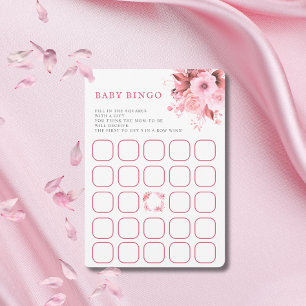 Blush Pink Floral Baby Dusche Bingo Spiel Einladung