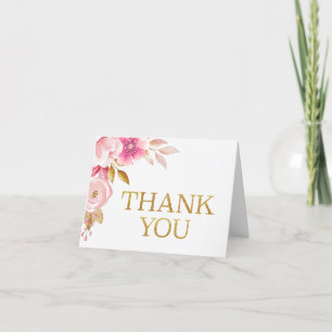 Blush Pink Floral Baby Dusche Danke Karte