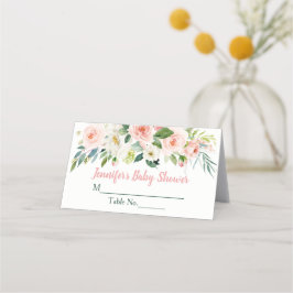 Blush Pink Floral Baby Dusche Platzkarte
