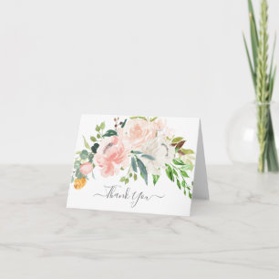 Blush & Pink Floral Baby Dusche Vielen Dank Dankeskarte