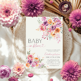 Blush Pink Floral Baby in Bloom Baby Shower  Einladung