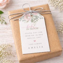 Blush Pink Floral Baby in Bloom Gift Tags Geschenkanhänger