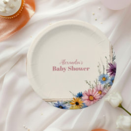 Blush Pink Floral Baby in Bloom Pappteller