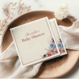 Blush Pink Floral Baby in Bloom Serviette