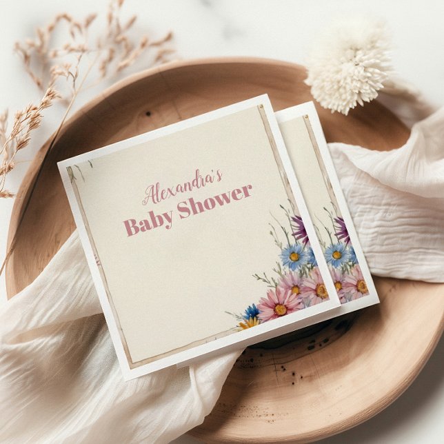 Blush Pink Floral Baby in Bloom Serviette (Von Creator hochgeladen)