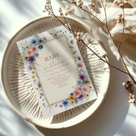 Blush Pink Floral Baby in Blütendusche Einladung