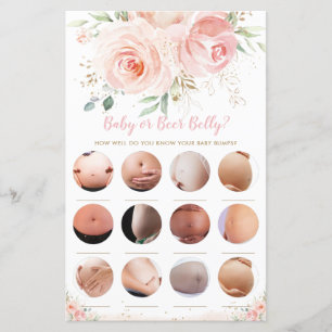 Blush Pink Floral Baby oder Bierbauch Duschspiel