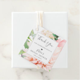 Blush Pink Floral Bouquet Vielen Dank Geschenkanhänger