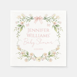 Blush Pink Floral Bow Baby Girl Dusche Serviette