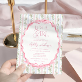 Blush Pink Floral Bow Es ist eine Girl Baby Dusche Einladung