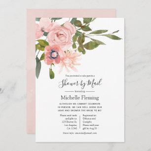 Blush Pink Floral Bridal oder Baby Dusche per Mail Einladung