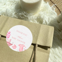 Blush Pink Floral Bunny Baby Dusche Vielen Dank