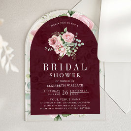 Blush Pink Floral Burgundy Bridal Shower Acryleinladungen