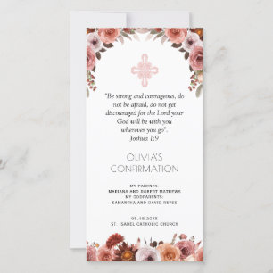 Blush Pink Floral Confirmation Lesezeichen Bevorzu Dankeskarte