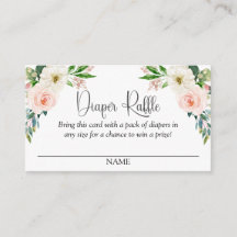 Blush Pink Floral Diaper Raffeln Skripttext