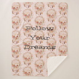 Blush Pink Floral Dream Catcher Sherpadecke