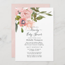 Blush Pink Floral Drive by Dusche Einladung