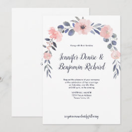 Blush Pink Floral Drop Hochzeit | Einladung