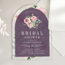 Blush Pink Floral Dusty Purple Bridal Shower Acryleinladungen