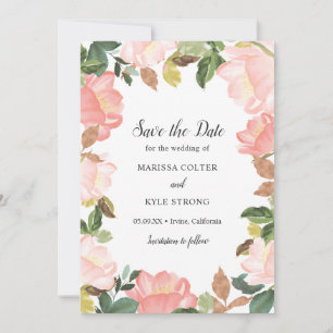 Blush Pink Floral Elegante Hochzeit Save The Date