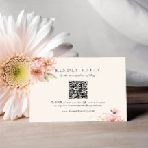 Blush Pink Floral Elegante Script Hochzeit RSVP