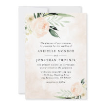 Blush Pink Floral Eleganter Champagner Garten Hoch