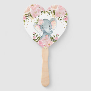 Blush Pink Floral Elephant Baby Dusche Geburtstag Fächer
