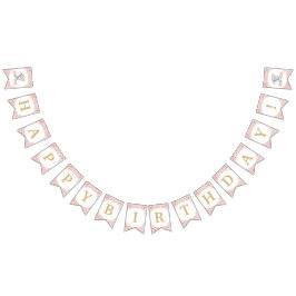 Blush Pink Floral Elephant Geburtstagsdusche Wimpelkette
