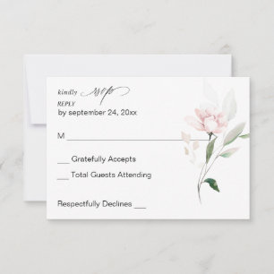 Blush Pink Floral & Eukalyptus ni Mahlzeiten UAWG RSVP Karte