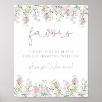 Blush Pink Floral Favoriten Zeichen