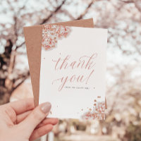 Blush Pink Floral Flair Danke Karte