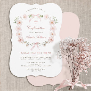 Blush Pink Floral Frame Bestätigung Einladung