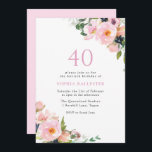 Blush Pink Floral Frauen 40. Geburtstag Party Einladung<br><div class="desc">Blush Pink Floral Frauen 40. Geburtstag Party Einladung Wir haben auch viele andere Einladungen und Sammlungen.</div>