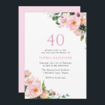 Blush Pink Floral Frauen 40. Geburtstag Party Einladung<br><div class="desc">Blush Pink Floral Frauen 40. Geburtstag Party Einladung Wir haben auch viele andere Einladungen und Sammlungen.</div>