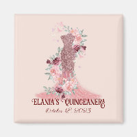 Blush Pink Floral Girl Quinceanera Gastgeschenk