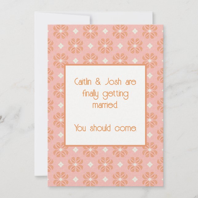 Blush Pink Floral Globes Hochzeitsempfehlung Einladung (Vorderseite)